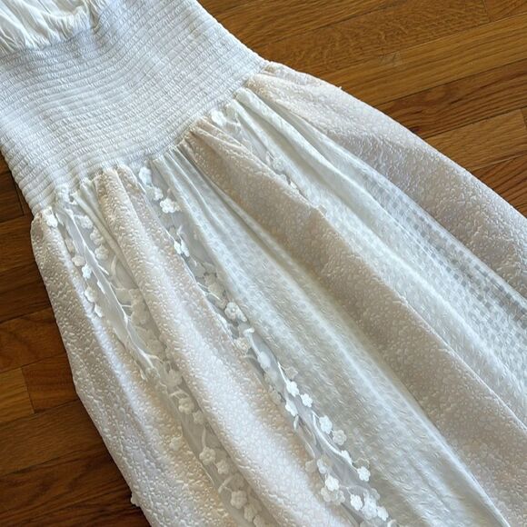 Anthropologie Maeve Sleeveless Embellished Smocked Midi Dress - Picture 5 of 10